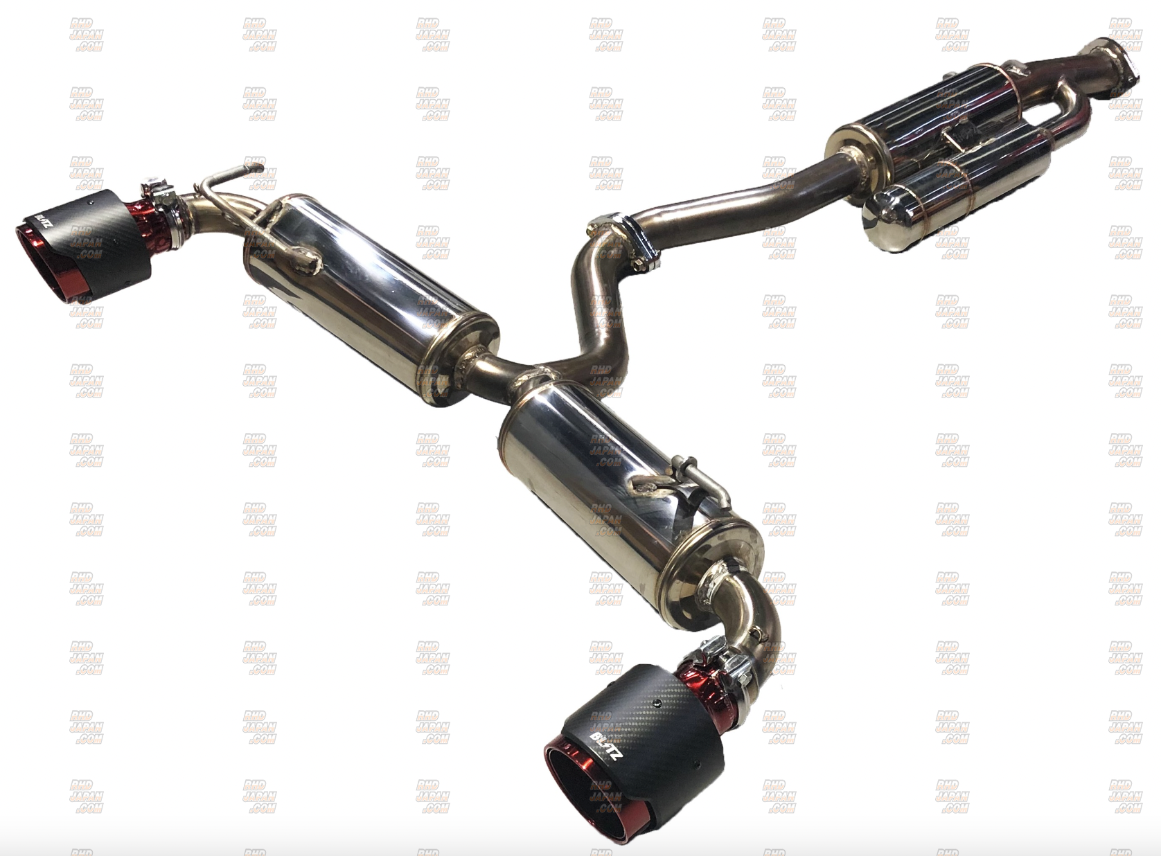 パーツ BLITZ NUR-SPEC CUSTOMEDITION VSR StyleD Blitz Nur-Spec Custom Edition Nur-CE Carbon Red Muffler Exhaust